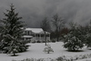 Snow at our home in Northwest Pennsylvania. October 14, 2006. Look at those storm clouds rolling in. Too early in the season for me!